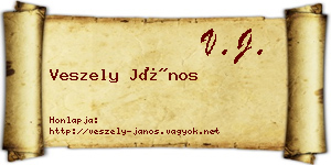 Veszely János névjegykártya